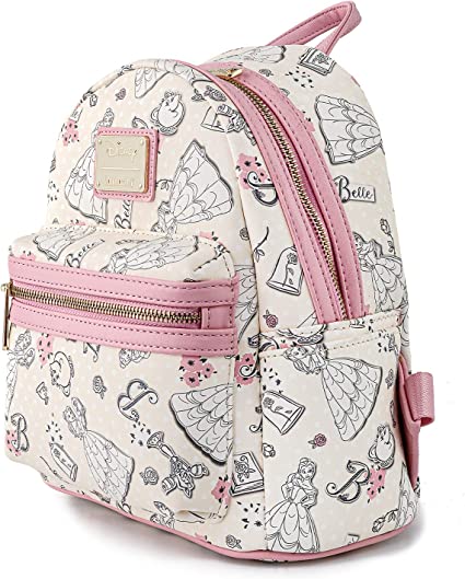 Loungefly Disney Beauty and the Beast Belle - Bolso de hombro con doble correa para mujer, Multi