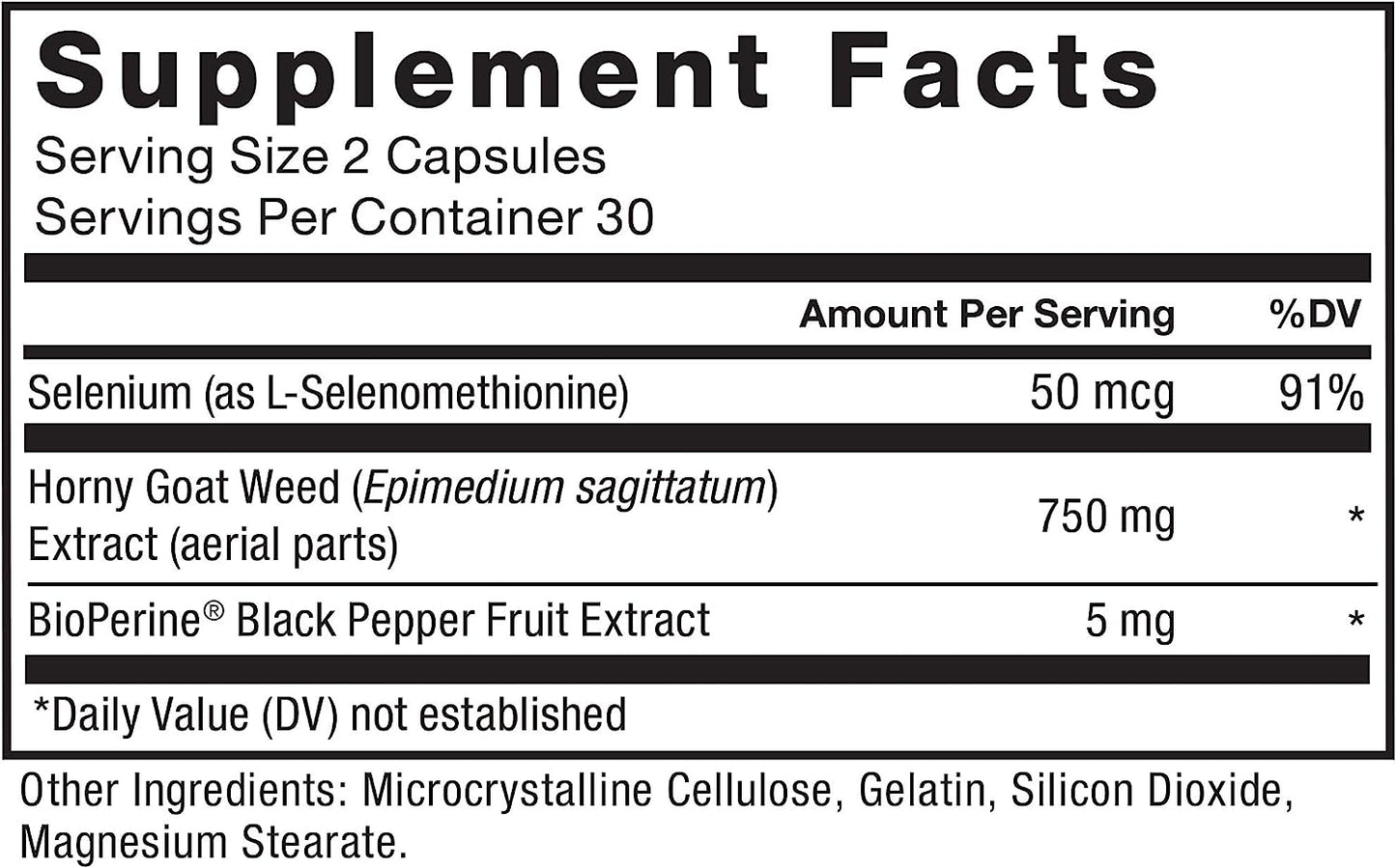 Horny Goat Weed - Cabra en Celo para hombres 750 mg, Force Factor 60 cápsulas.