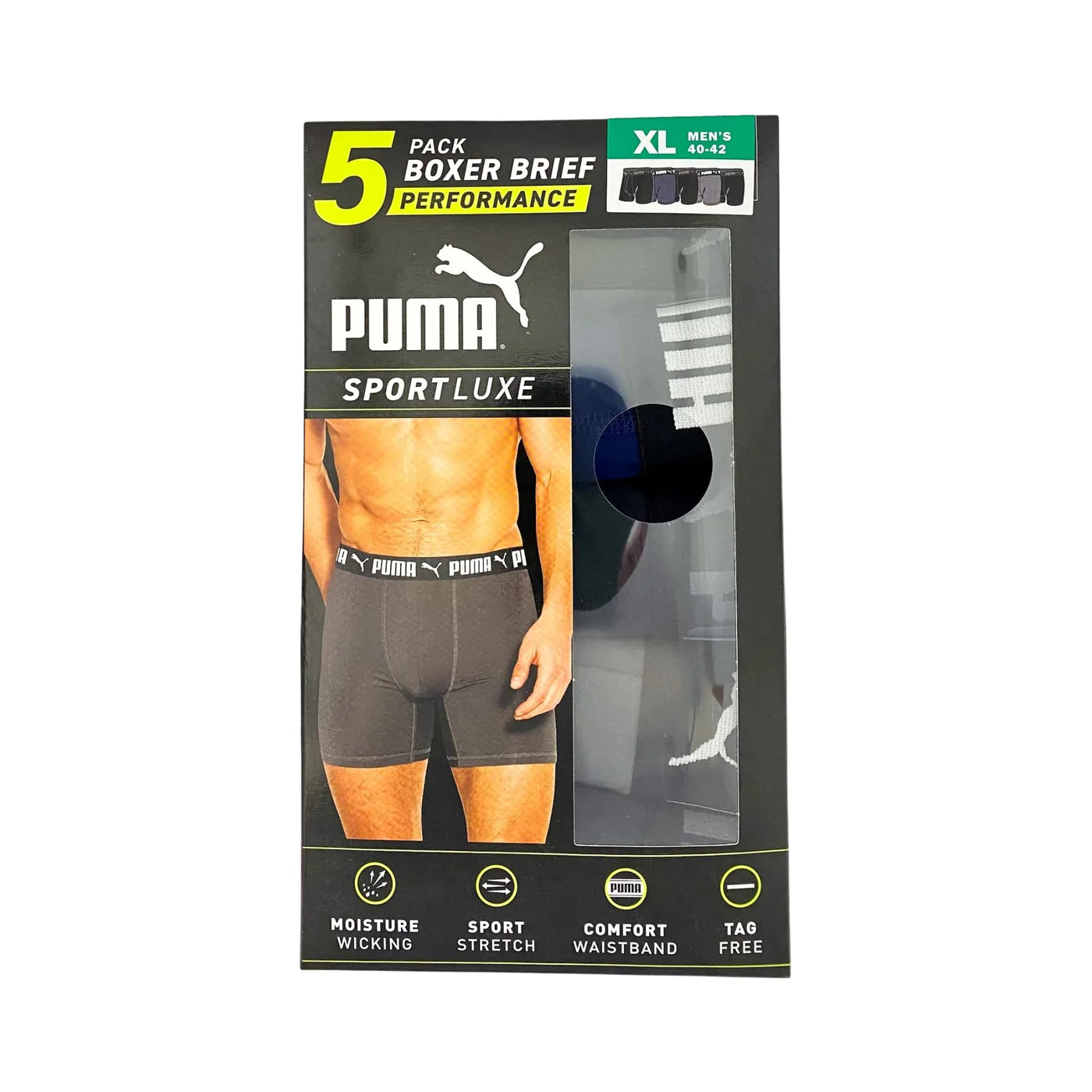 Puma Calzoncillos bóxer de microfibra para hombre, paquete de 5
