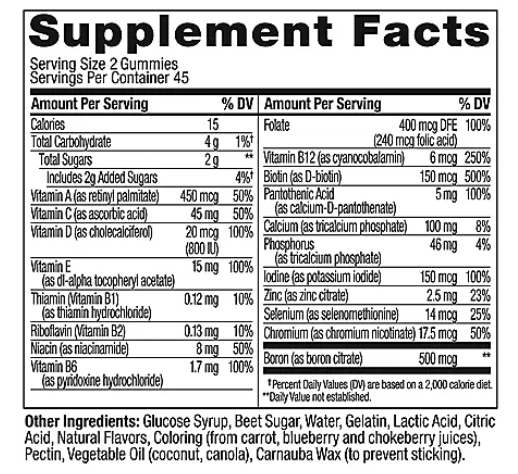 OLLY Women's Multi Vitamin Gummies with Biotin, Blissful Berry (200 ct.)