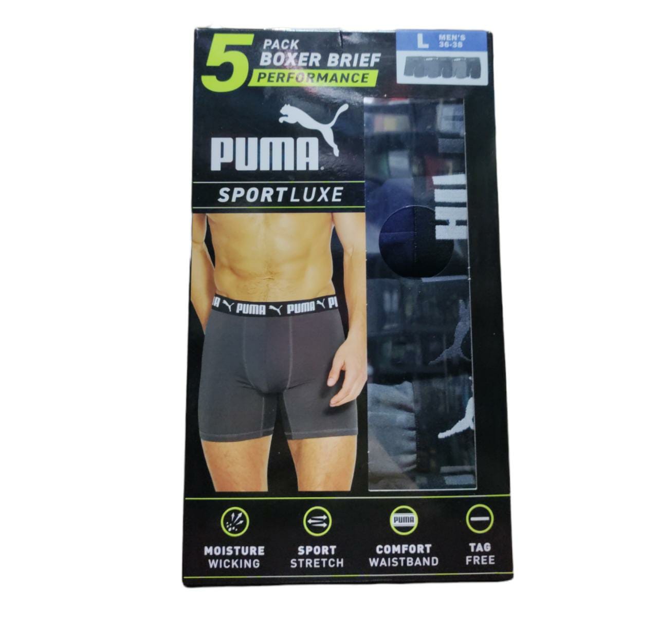 Puma Calzoncillos bóxer de microfibra para hombre, paquete de 5