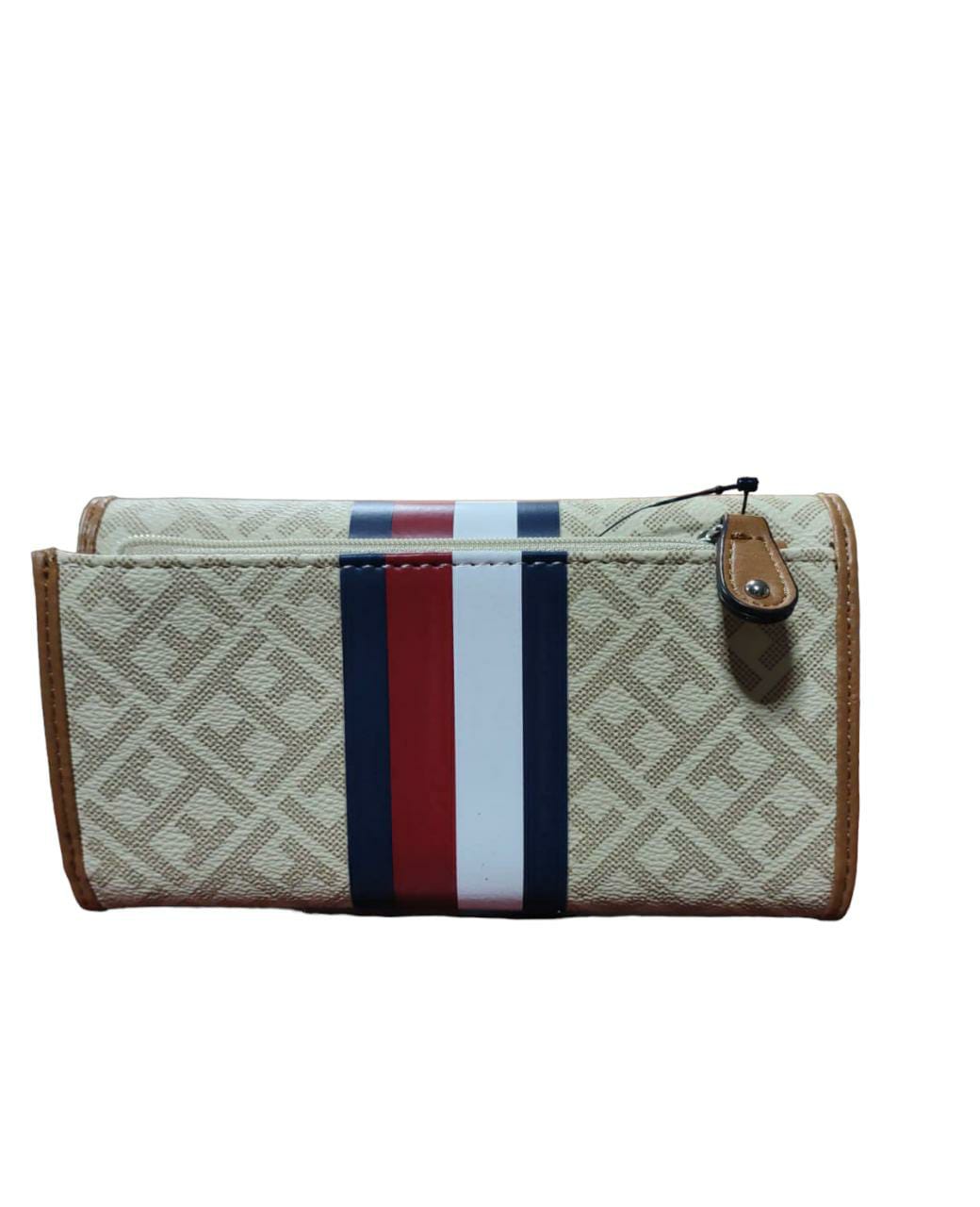 Billetera para mujer de cuero color beige - Tommy Hilfiger