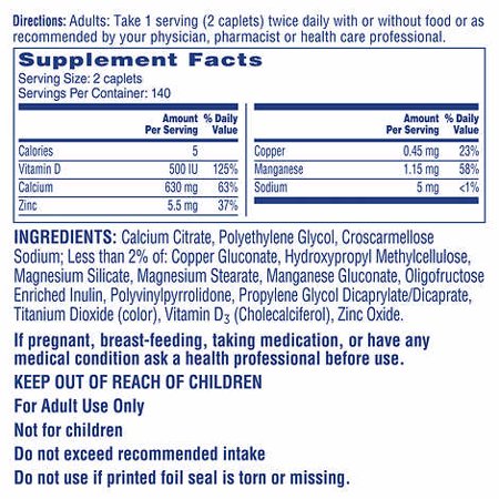 Citracal - Citrato de Calcio y Vitamina D3 - 280 tabletas