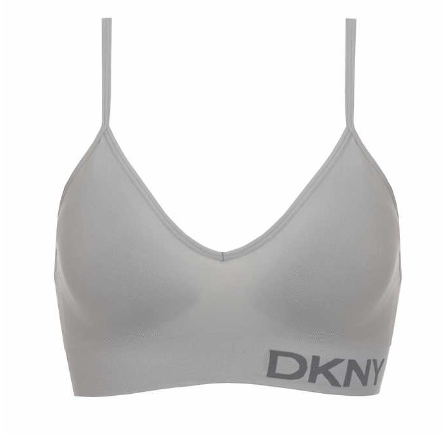 DKNY Bralette sin costuras, sin alambre, 2 unidades (negro/gris)