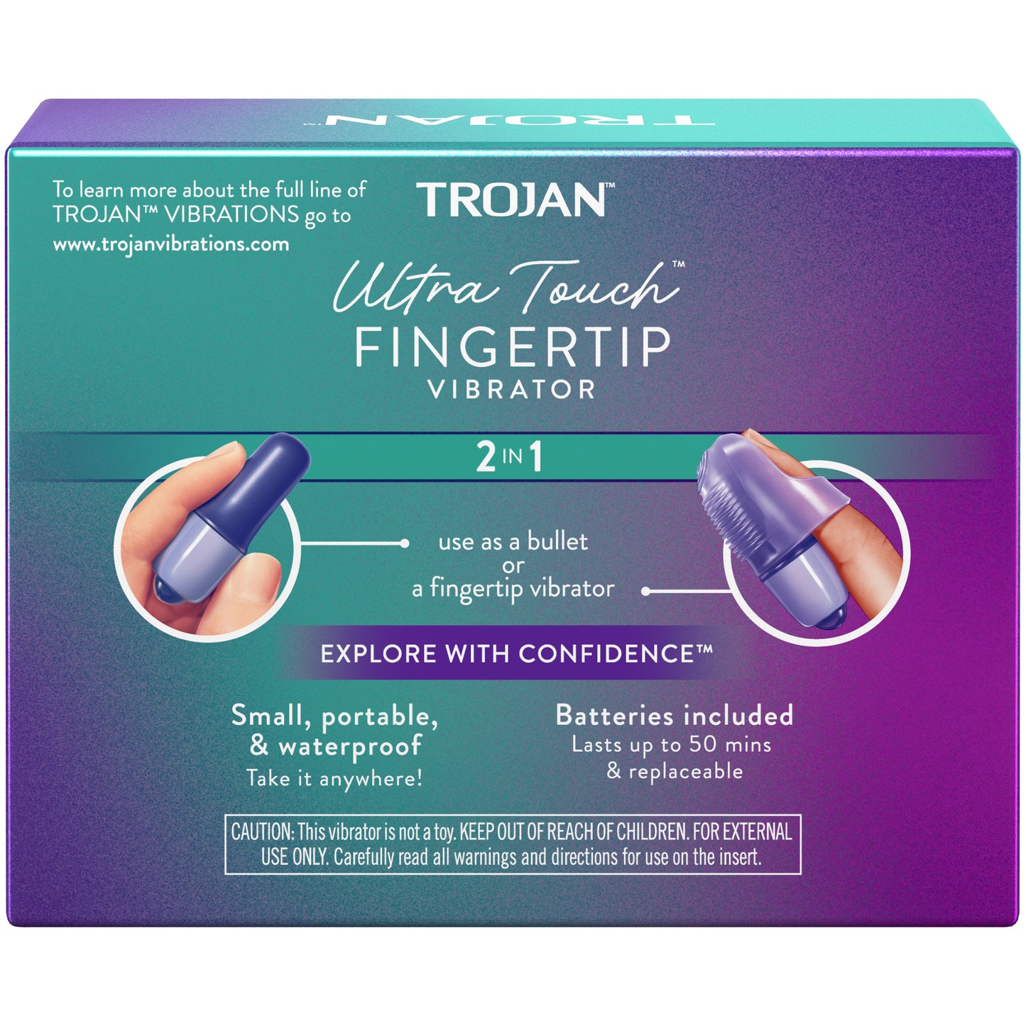 TROJAN FINGERTIP VIBRATOR - Ultra Touch Intense Massager
