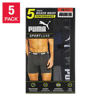 Puma Calzoncillos bóxer de microfibra para hombre, paquete de 5