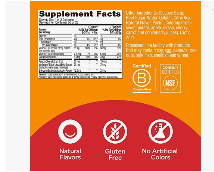 OLLY KIDS IMMUNITY - MULTIVITAMINICO PARA NIÑOS-50 gomitas