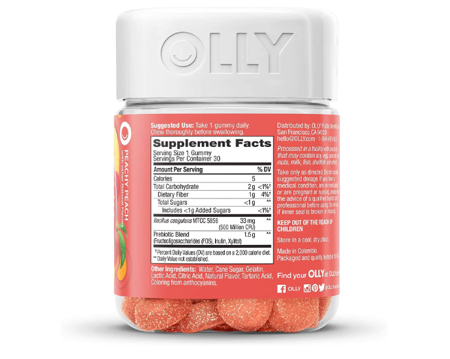 OLLY - Gomitas de probióticos + prebióticos , 30 gomitas