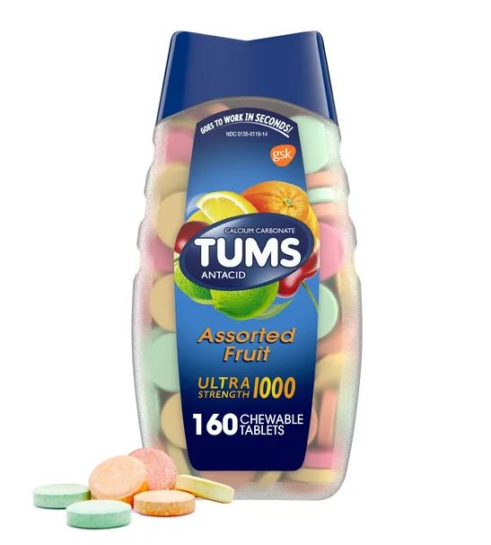 Tums Ultra Strength 1000 antiácido/suplemento de calcio 265 tabletas masticables
