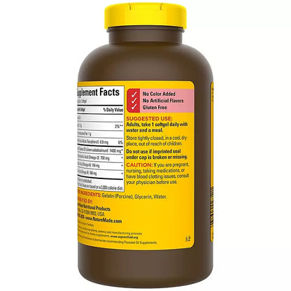 Nature Made Flaxseed Oil 1400 mg Softgels for Heart Health 300 softgels