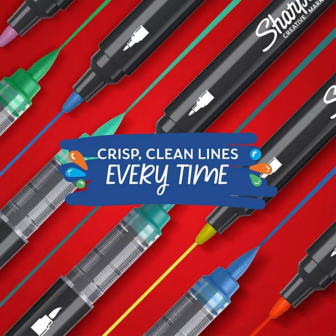 Sharpie Creative Markers, Brush & Bullet Tips, Assorted Colors, 12 plumones