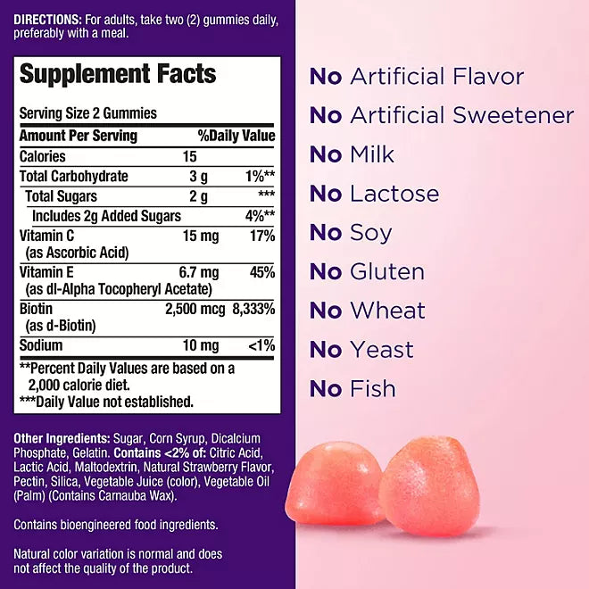 Nature's Bounty Hair, Skin, and Nails con Biotin 230 gomitas