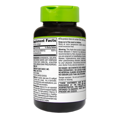 Vitamina D3 - Members Mark - 400 Capsulas blandas (5000 iu)