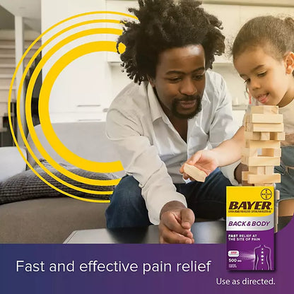 Bayer Back and Body Pain Reliever Aspirin con cafeína, 500mg, 250 ct.