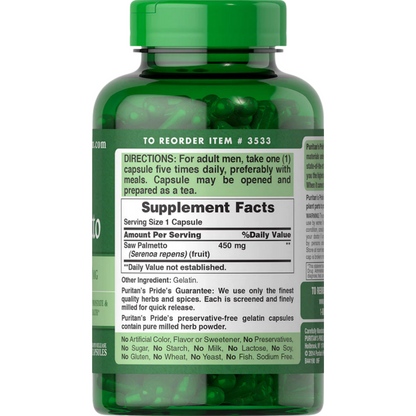 Saw Palmetto Puritans Pride  450mg