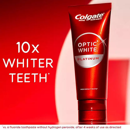 Colgate Optic White Platinum 10x blanqueador de dientes, 3.5% peróxido de hidrógeno - 116gr.