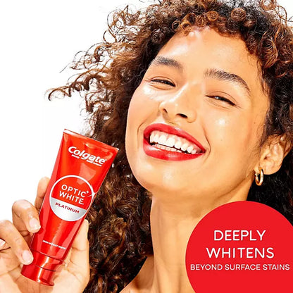 Colgate Optic White Platinum 10x blanqueador de dientes, 3.5% peróxido de hidrógeno - 116gr.