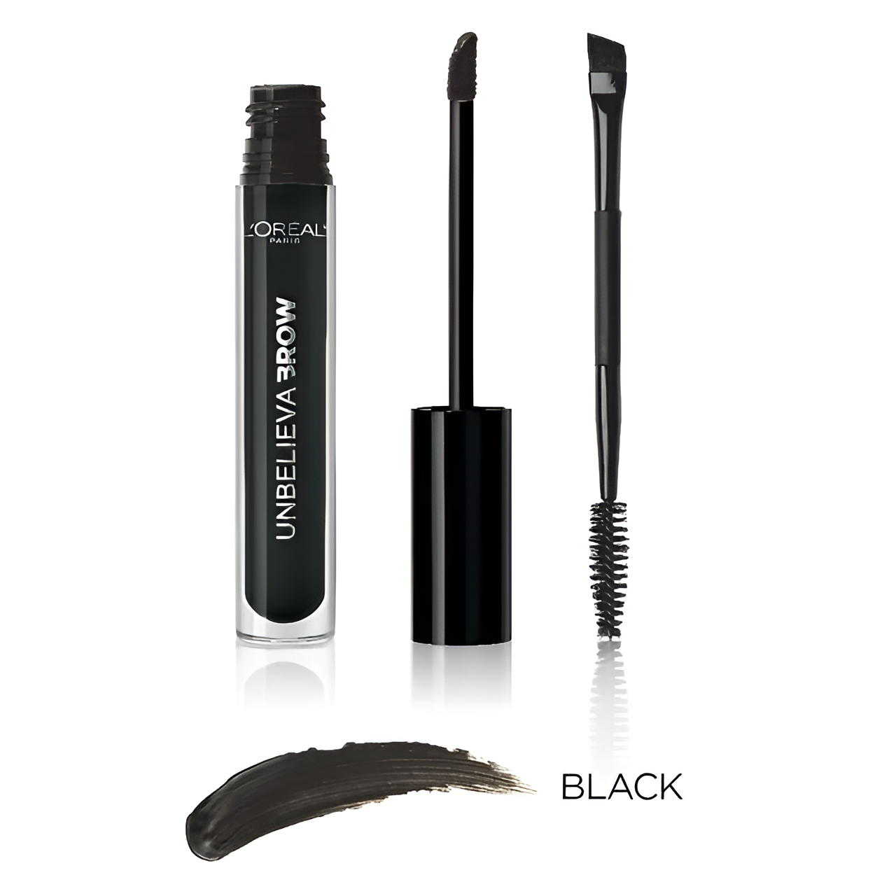 L'Oreal Paris Unbelieva-Brow Longwear Gel para cejas tintado resistente al agua, negro