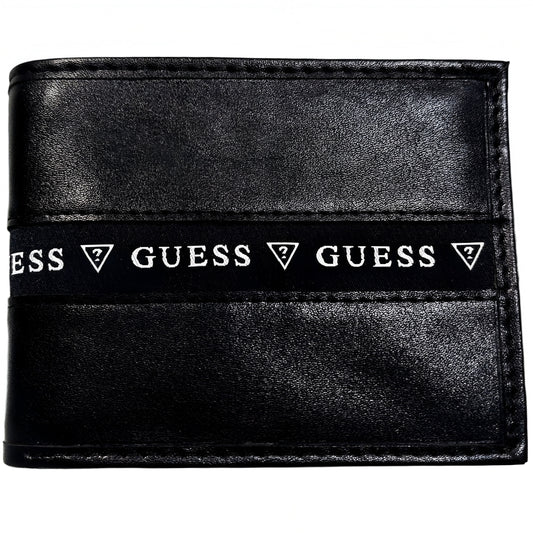 Billetera Guess para hombre, de cuerina y de color negro
