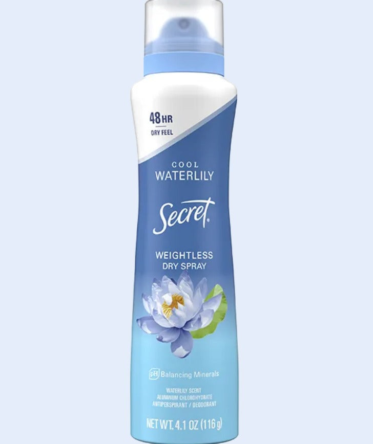 Desodorante Secret Weightless Dry Spray para mujer, 116g
