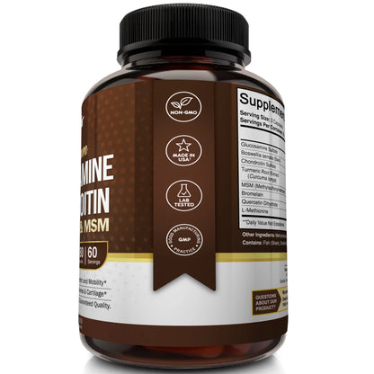 GLUCOSAMINA CONDROITINA  CÚRCUMA Y MSM -Nutriflair 180 cápsulas