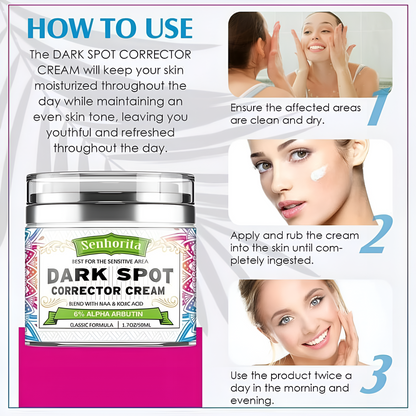 Senhorita - Crema correctora de manchas oscuras y decoloración, 1.7 oz (50ml)