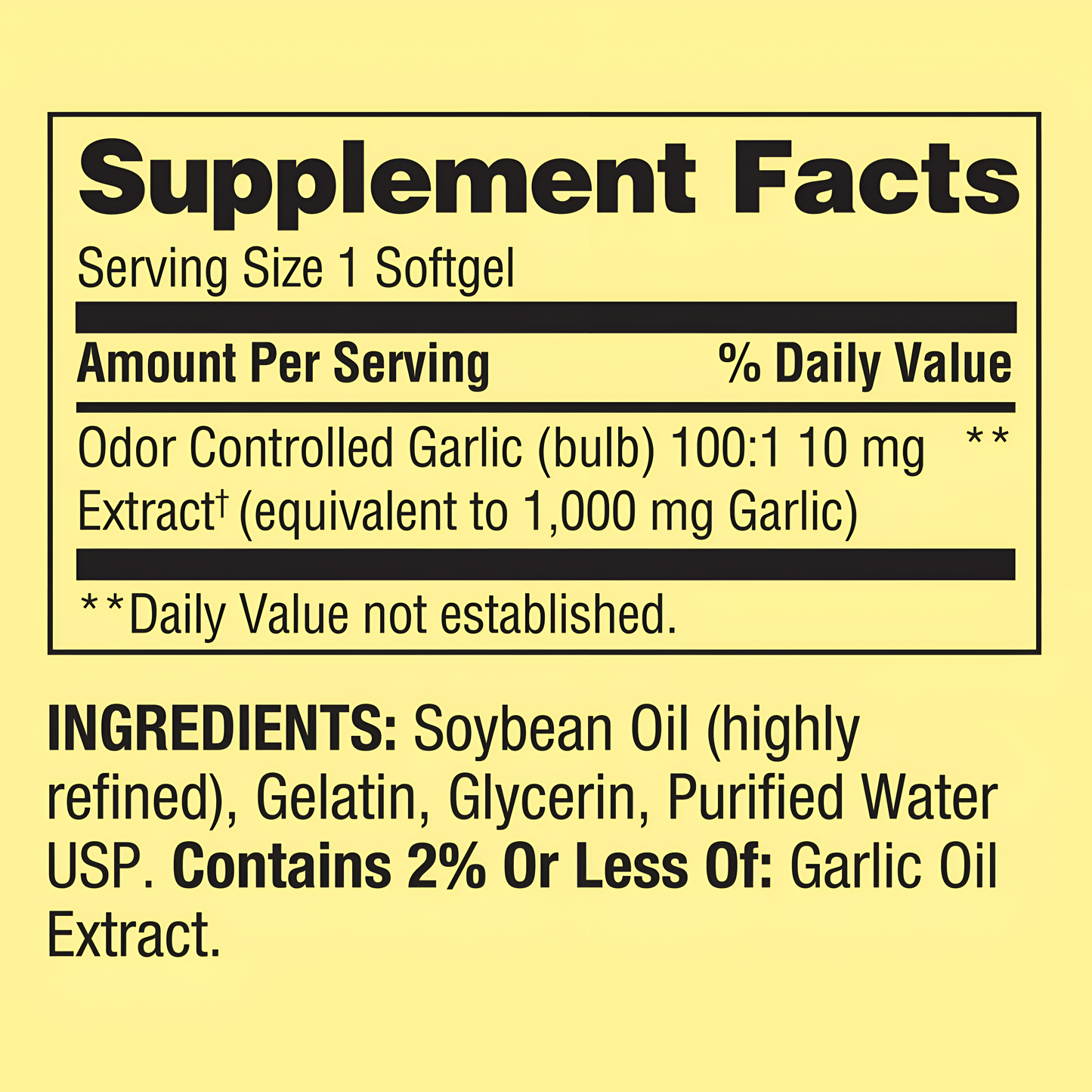 Garlic 1000mg , 200 capsulas  - Spring Valley