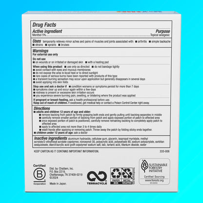Icy Hot Originales Paquete Variado de Parches para Alivio Del Dolor, 5 Medianos y 5 Grandes, 10 patches