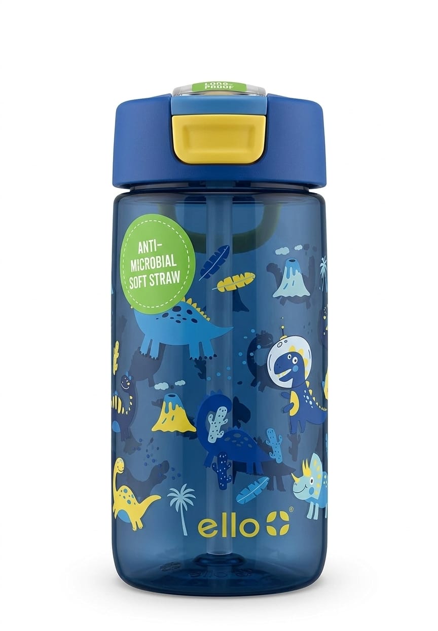 Ello  16 oz Tritan botella de agua con tapas de bloqueo a prueba de fugas