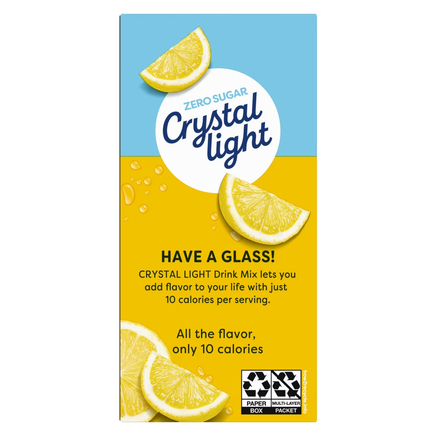 Crystal Light - Mezcla para bebida sabor natural a limonada, 10 paquetes individuales