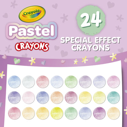 Crayola 24 Uds Crayolas Pastel, Útiles Escolares, Útiles de Arte, Regalos Creativos para Niños de 3+