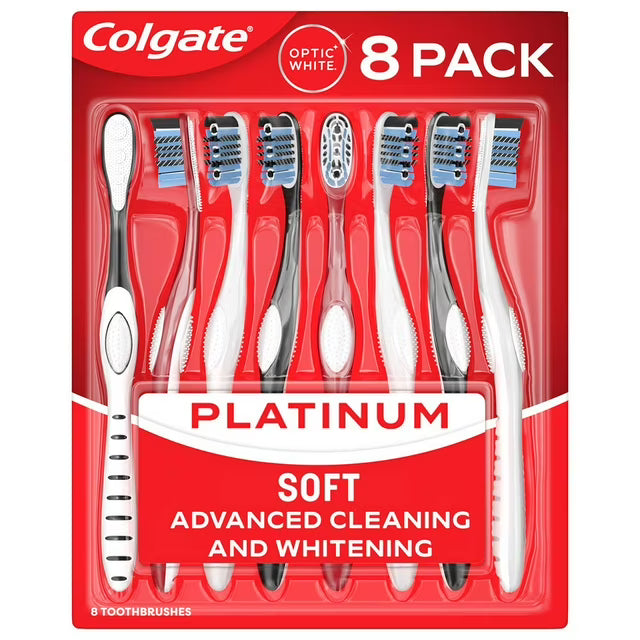 Cepillo de dientes manual Colgate Optic White 360 Soft, 8 unidades.