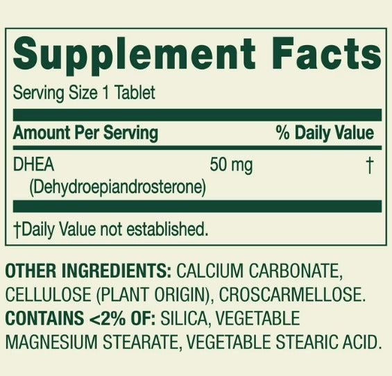Spring Valley - Dhea 50 mg, 50 Tabletas