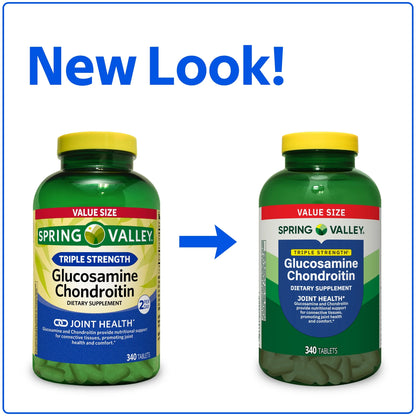 Spring Valley - Glucosamina Chondroitin Triple strength, 340 tabletas