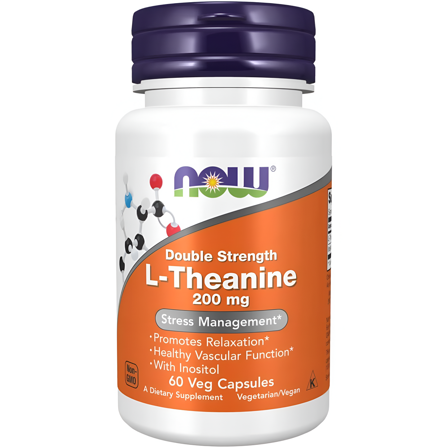 NOW L-Theanine 200 mg con inositol 60 Capsulas.