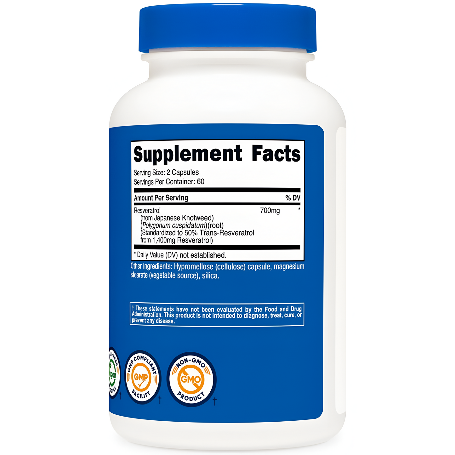 Nutricost Resveratrol 700 mg - 120 Cápsulas