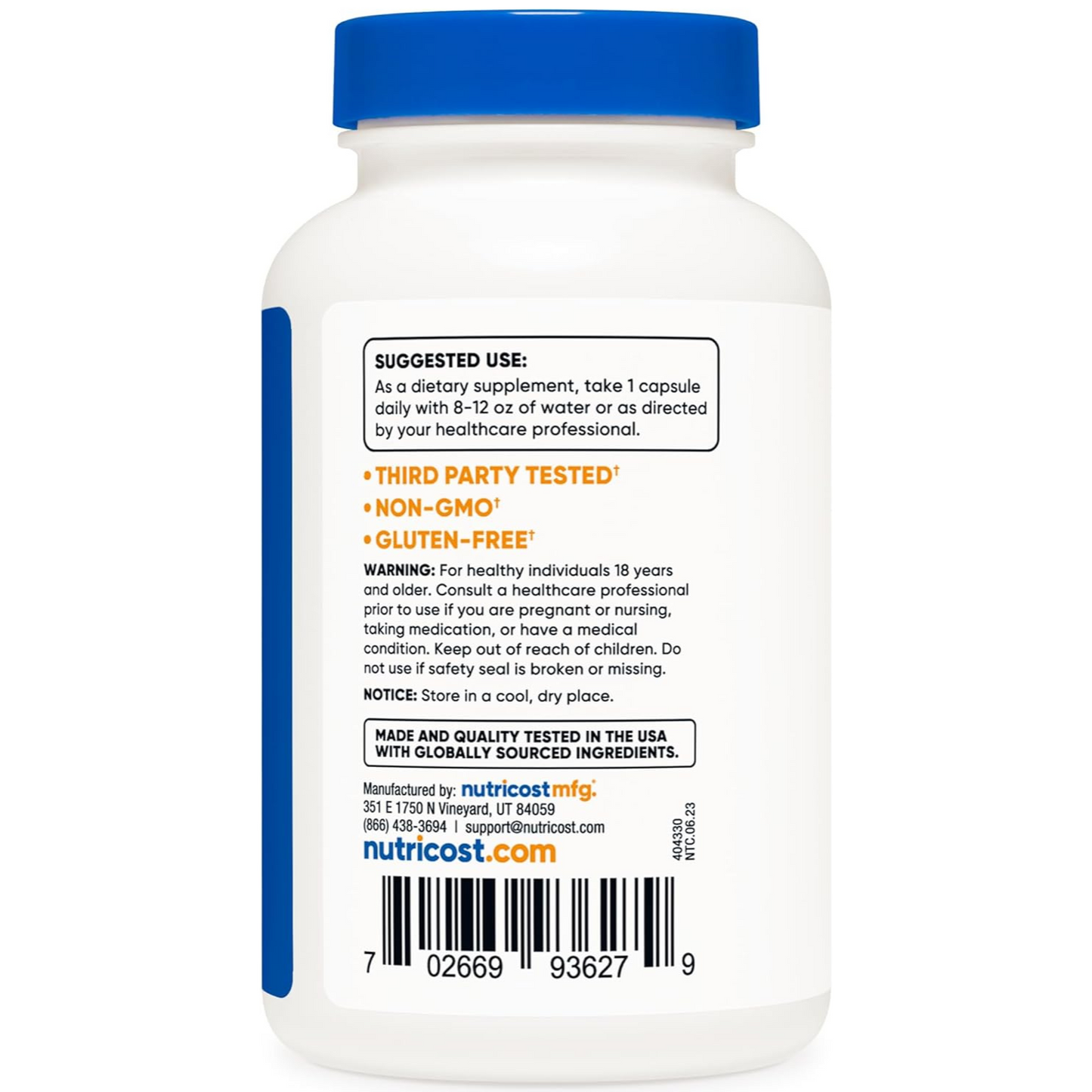 Nutricost -  Picolinato de Zinc 50 mg, 240 cápsulas