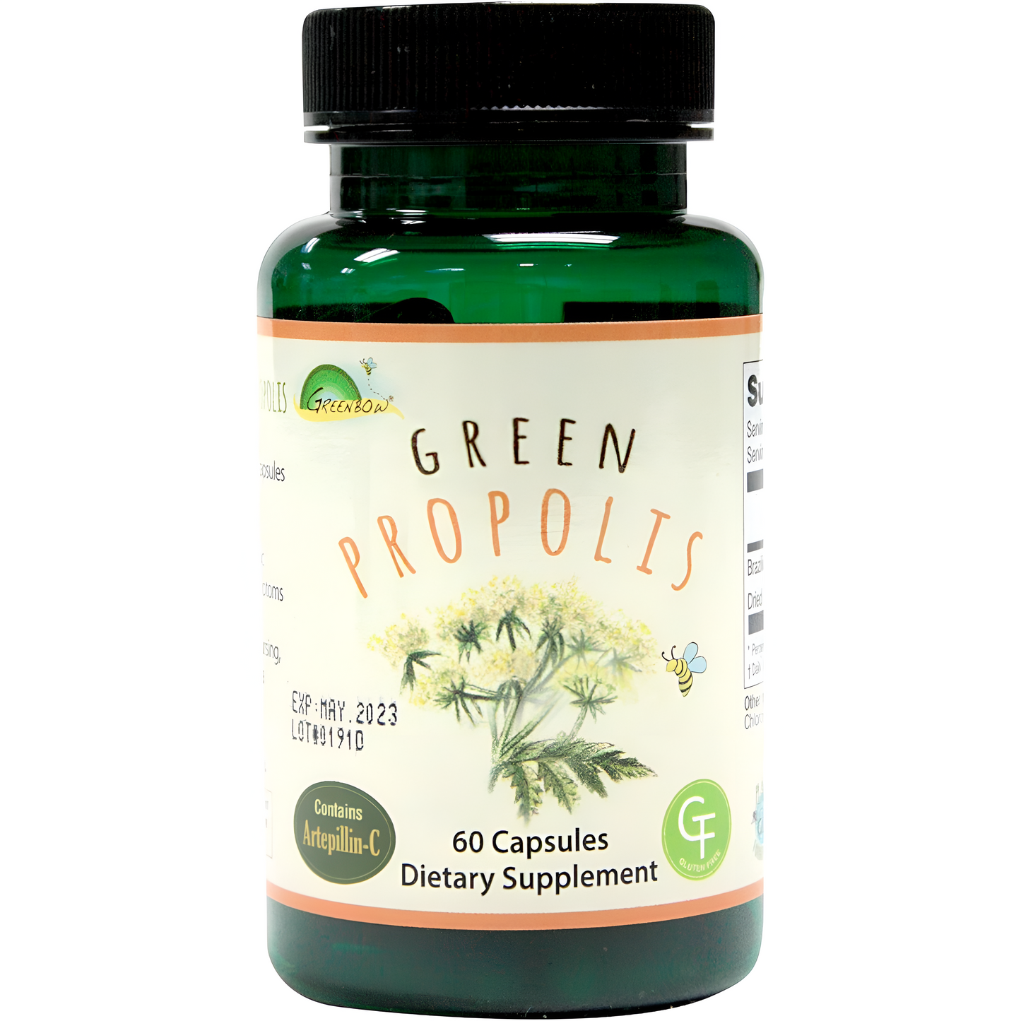 Greenbow Propóleos verdes – Propóleos verdes brasileños genuinos, contiene artepillina C 60 cápsulas veganas