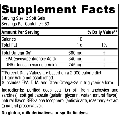 Nordic Naturals Ultimate Omega Junior - Ayuda a tener un corazón y cerebro saludables y mejora el estado de ánimo de niños en desarrollo, sabor fresa 120 mini softgels