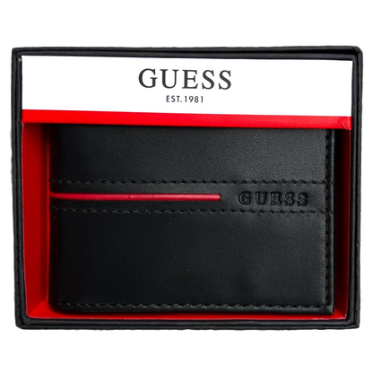 Billetera Guess color negro , cuero , plegable - 31GO220087