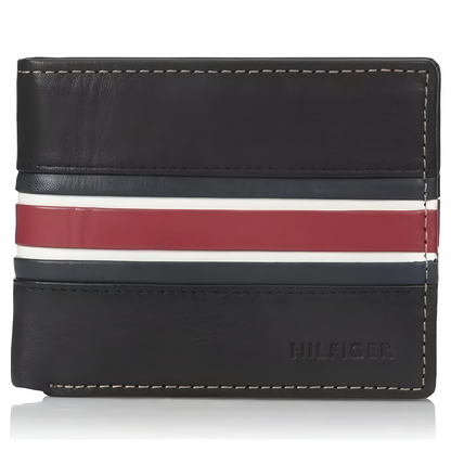 Billetera Tommy Hilfiger negra y a rayas - para hombre