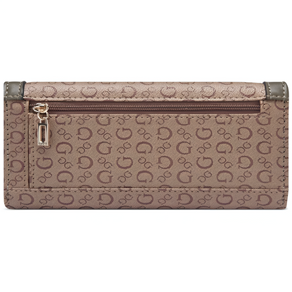 Cartera Slg Cluth en color Café Multi Guess Factory - Billetera para mujeres marca GUESS