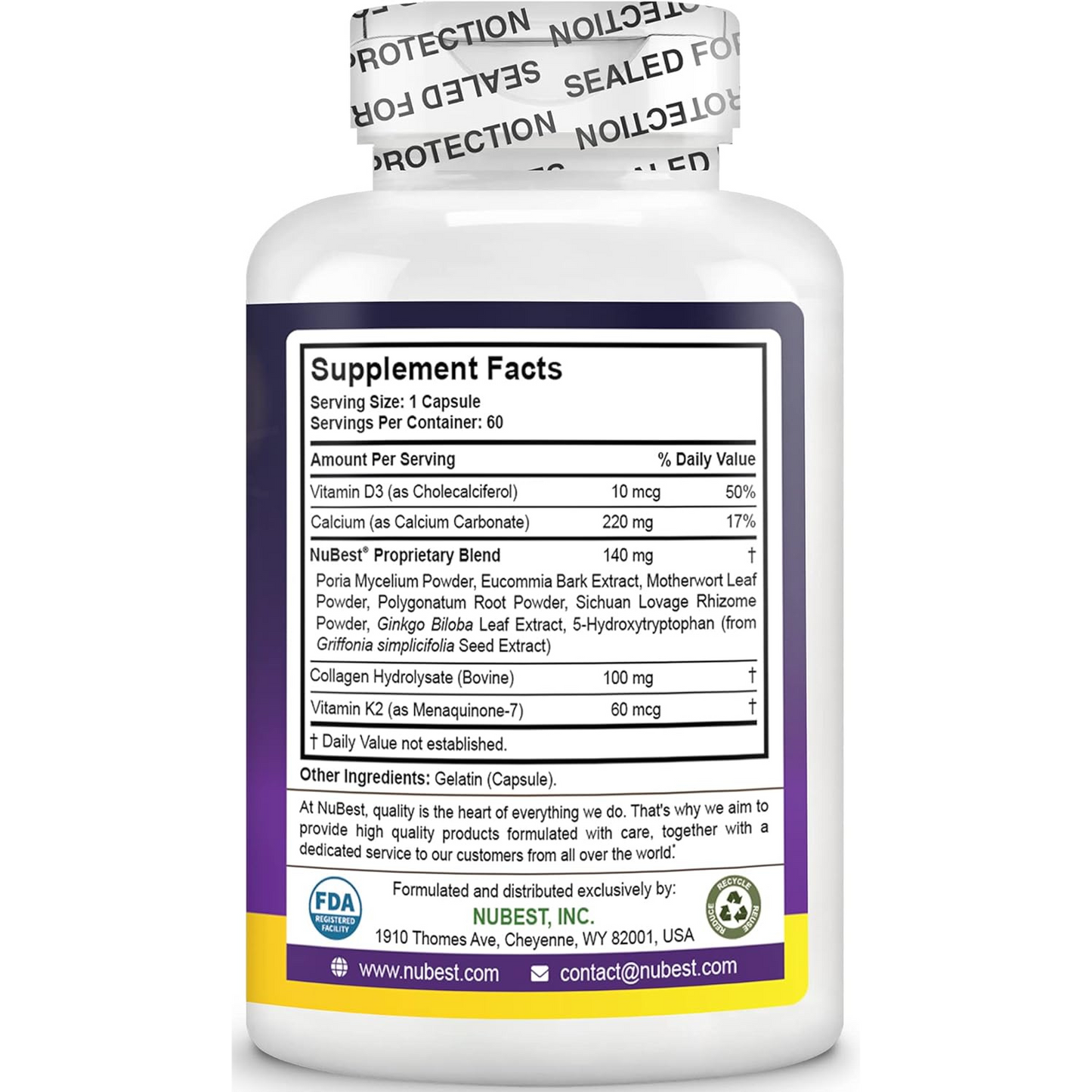 NuBest Tall 10+ - Fórmula de fuerza ósea, inmunidad mejorada y salud general +10 años, 60 capsulas