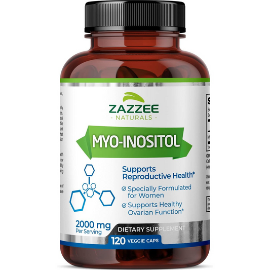 Zazzee MYO  INOSITOL Reproduccion y Fertilidad  120 Capsulas 2000 mg