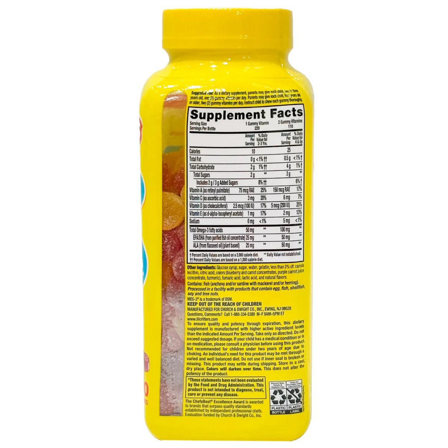 Lil Critters - Omega 3 para niños 220 gomitas