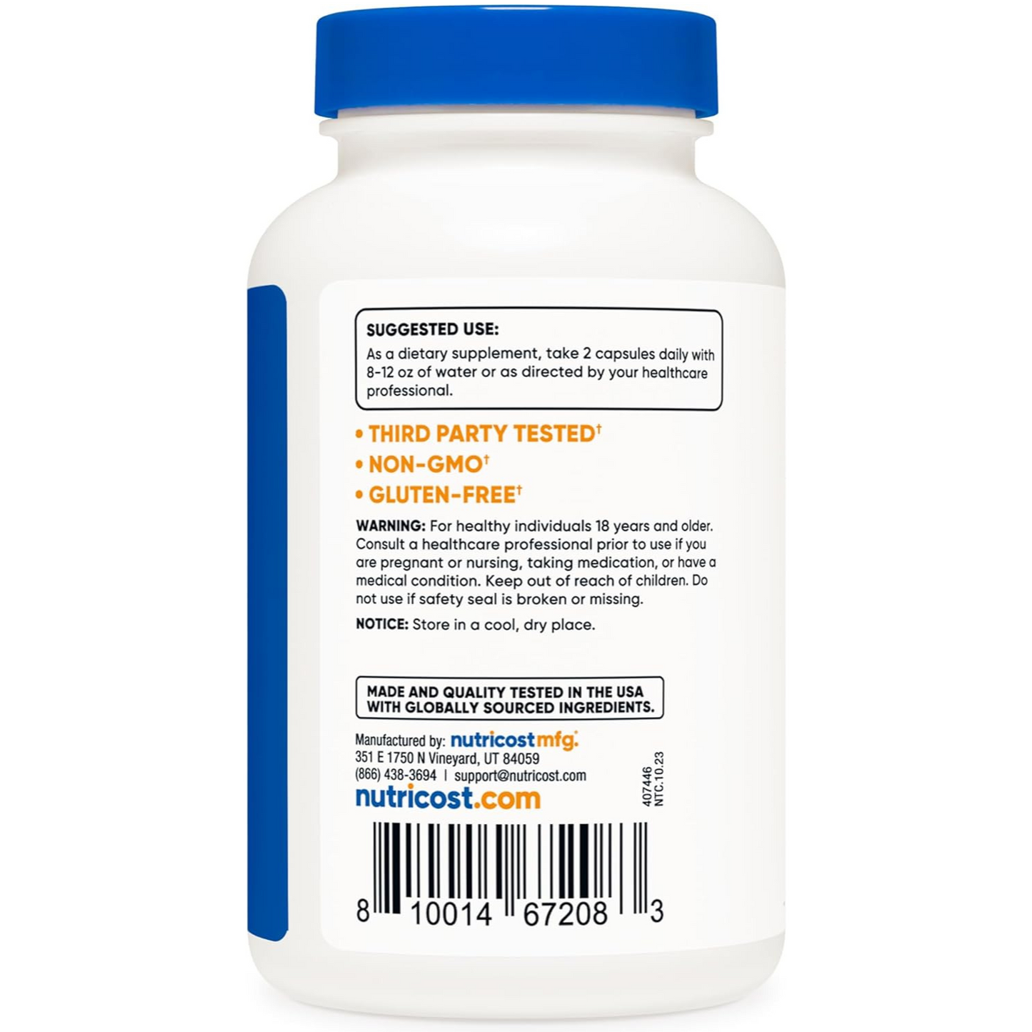 Nutricost magnesio + extra fuerte 420 mg, 120 cápsulas - 60 porciones
