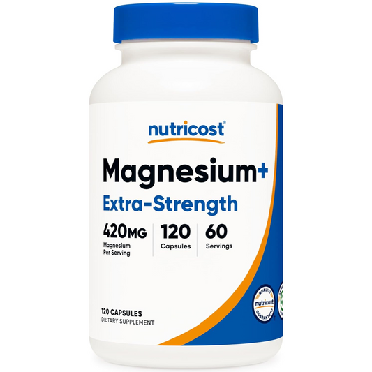 Nutricost magnesio + extra fuerte 420 mg, 120 cápsulas - 60 porciones