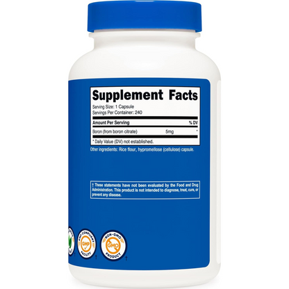 Nutricost Cápsulas de Boron de mg, 240 cápsulas vegetarianas, sin gluten y sin OMG