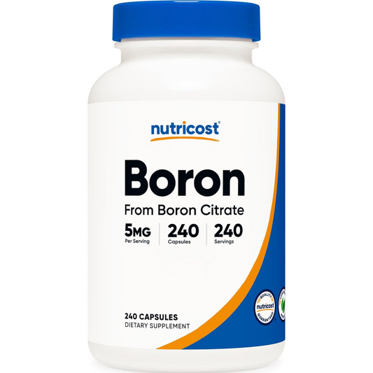 Nutricost Cápsulas de Boron de 5 mg, 240 cápsulas vegetarianas, sin gluten y sin OMG