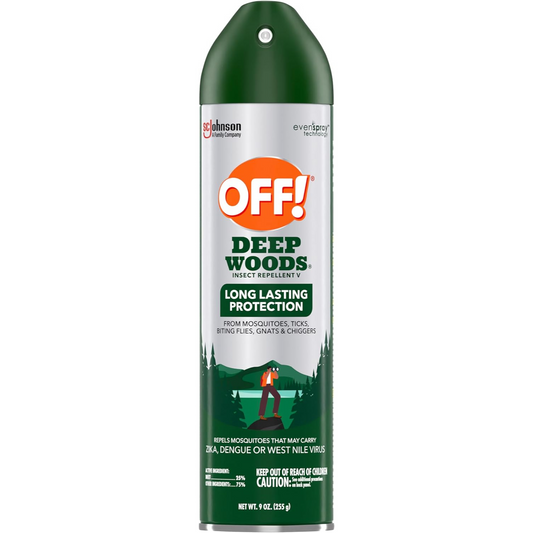 OFF! Deep Woods - Aerosol repelente de insectos, con protección duradera contra mosquitos, 9 onzas